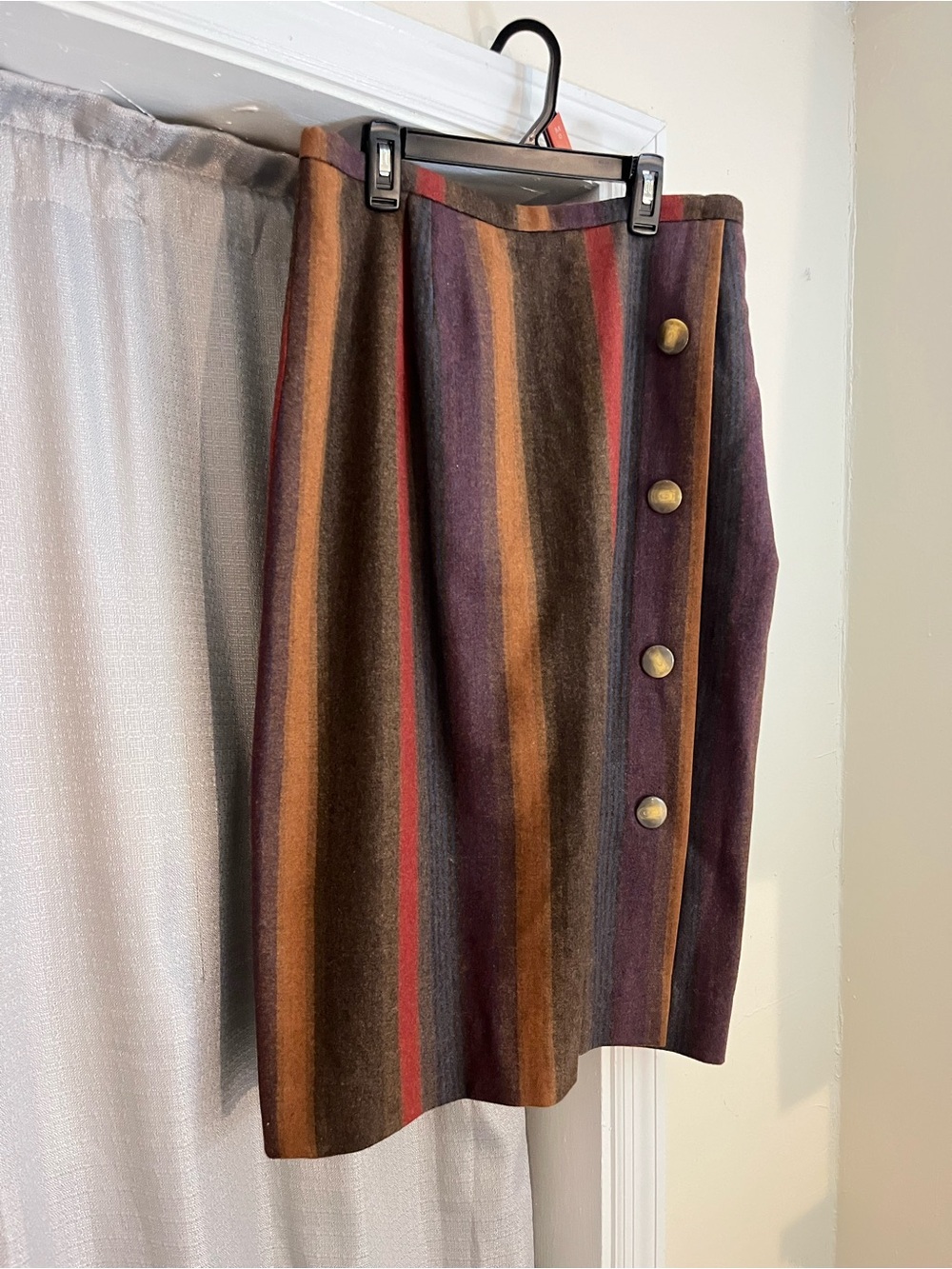 Vintage 70s Striped Pencil Skirt 10